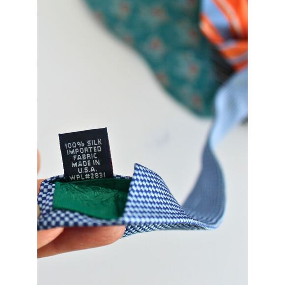 Tommy Hilfiger Ties Lot Of 2 Silk Classic Orange Stripe Black Geo Boardroom Chic - Picture 11 of 14